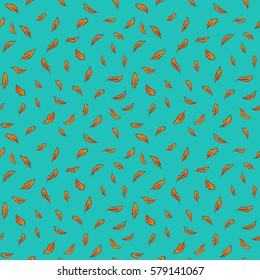 Vector background with feathers. Texture for web, print, wallpaper, background for card, fashion fabric, textile design.