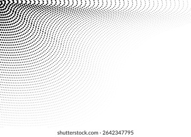 Vector background featuring a dynamic halftone dot pattern that gradually shifts in density, creating a smooth gradient effect.