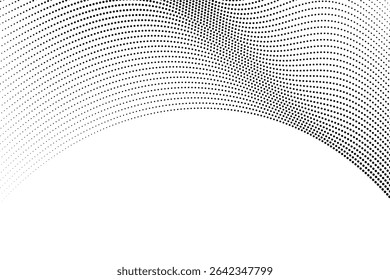 Vector background featuring a dynamic halftone dot pattern that gradually shifts in density, creating a smooth gradient effect.