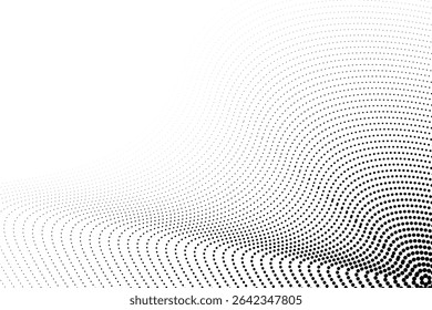 Vector background featuring a dynamic halftone dot pattern that gradually shifts in density, creating a smooth gradient effect.