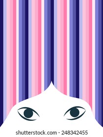 Vector background with female eyes