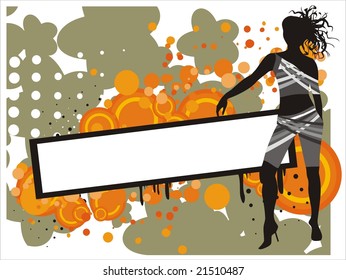 vector  background with female silouette