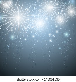 Vector Background With Fireworks.