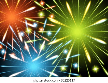 vector background fireworks colors
