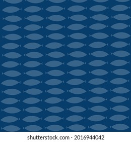 Fischmuster. Silhouettenfarben auf blauem Hintergrund