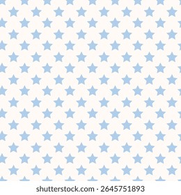 Vector background with five angled stars. Polka dot wallpaper. Fashion childish seamless pattern. Cute joyful allover print for fabric, paper, textile, kids clothes and accessories.