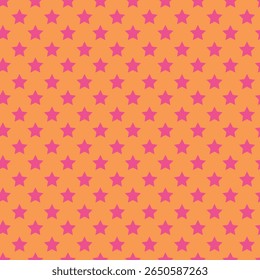 Vector background with five angled stars. Polka dot wallpaper. Fashion childish seamless pattern. Cute joyful allover print for fabric, paper, textile, kids clothes and accessories.