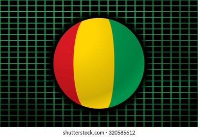 Vector background with flag of Guinea.