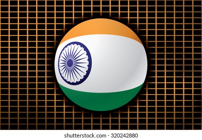 Vector background with flag of India.