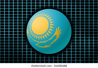 Vector background with flag of Kazakhstan.