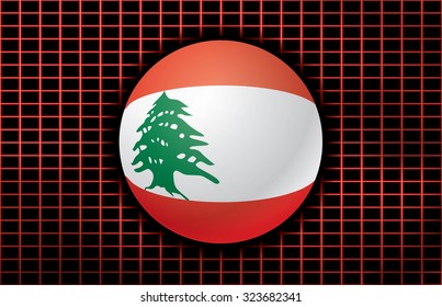 Vector background with flag of Lebanon.