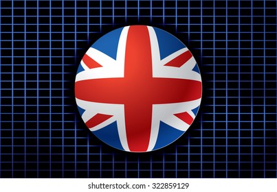 Vector background with flag of United Kingdom.
