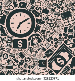 vector background of the flat business icons