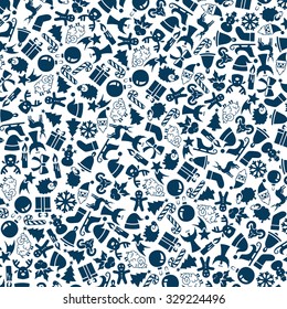 vector background of the flat Christmas icons
