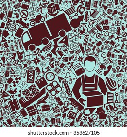 vector background of the flat delivery icons
