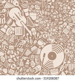vector background of the flat music icons