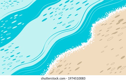 Vector background in flat style ocean coast, sea.
For congratulations, invitations, advertising. Can be used for animation.