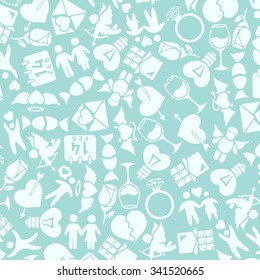 vector background of the flat Valentine's Day icons