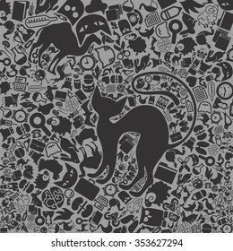 vector background of the flat veterinary icons
