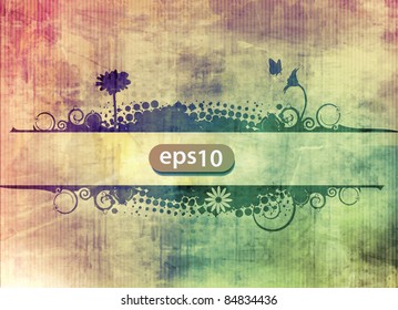 vector background of floral banner design element,