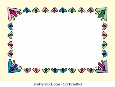 vector background floral elements frame a child's drawing