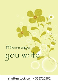 Vector background floral green cards abstract form.