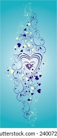 vector background with floral ornament and hearts