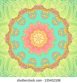 Vector background. Floral ornamental mandala.
