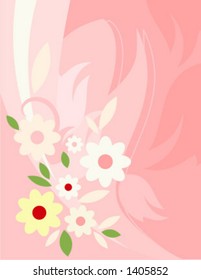 Fondo vectorial con adornos florales.