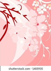 Fondo vectorial con adornos florales.