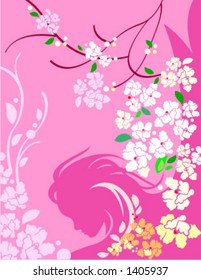 Vector background with floral ornaments.