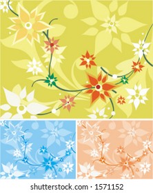 Vector background with floral ornaments.