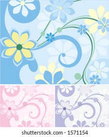 Vector background with floral ornaments.