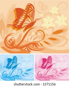 Fondo vectorial con adornos florales.