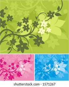 Fundo de vetor com ornamentos florais.