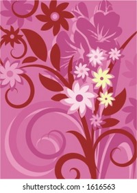 Fondo vectorial con adornos florales.