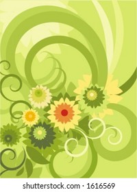 Vector background with floral ornaments.