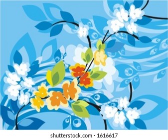 Vector background with floral ornaments.