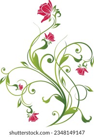 Vector background with floral ornaments.