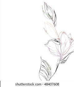 VECTOR Background with a flower branch