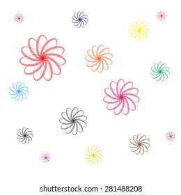 Vector background with flower. Colorful