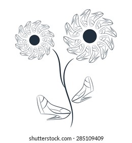 Vector background with the flower of fine women's shoes with high heels