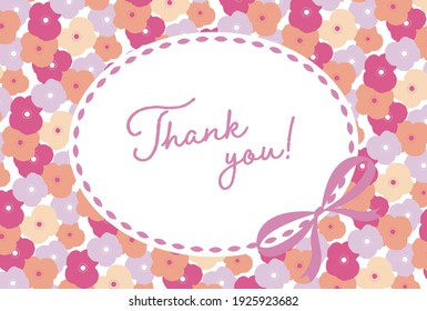 Vector background with a flower pattern and ribbon frame for banners, cards, flyers, social media wallpapers, etc.