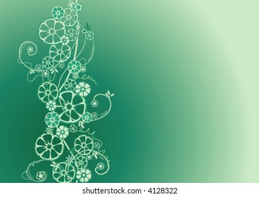 Green Floral Border Design Stock Vector (Royalty Free) 42984025 ...