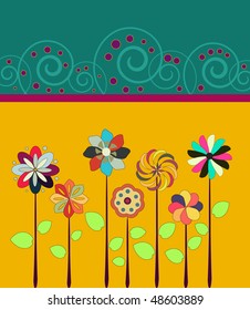 vector background with flowers.