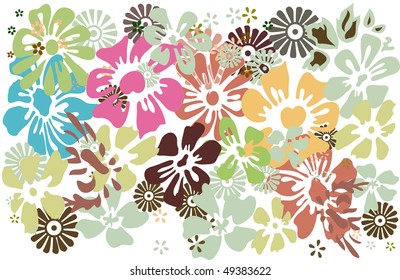vector background with flowers.