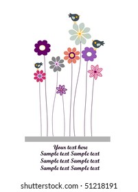 vector background with flowers.