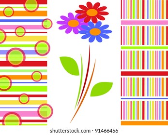 Vector background with flowers.