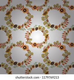Vector background with flowers. Abstract seamless bright background from picturesque stylized white, green and yellow flowers. Lovely seamless pattern. Fabric for summer tropical holiday.