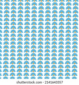 Vector background flowers, color blue flat style